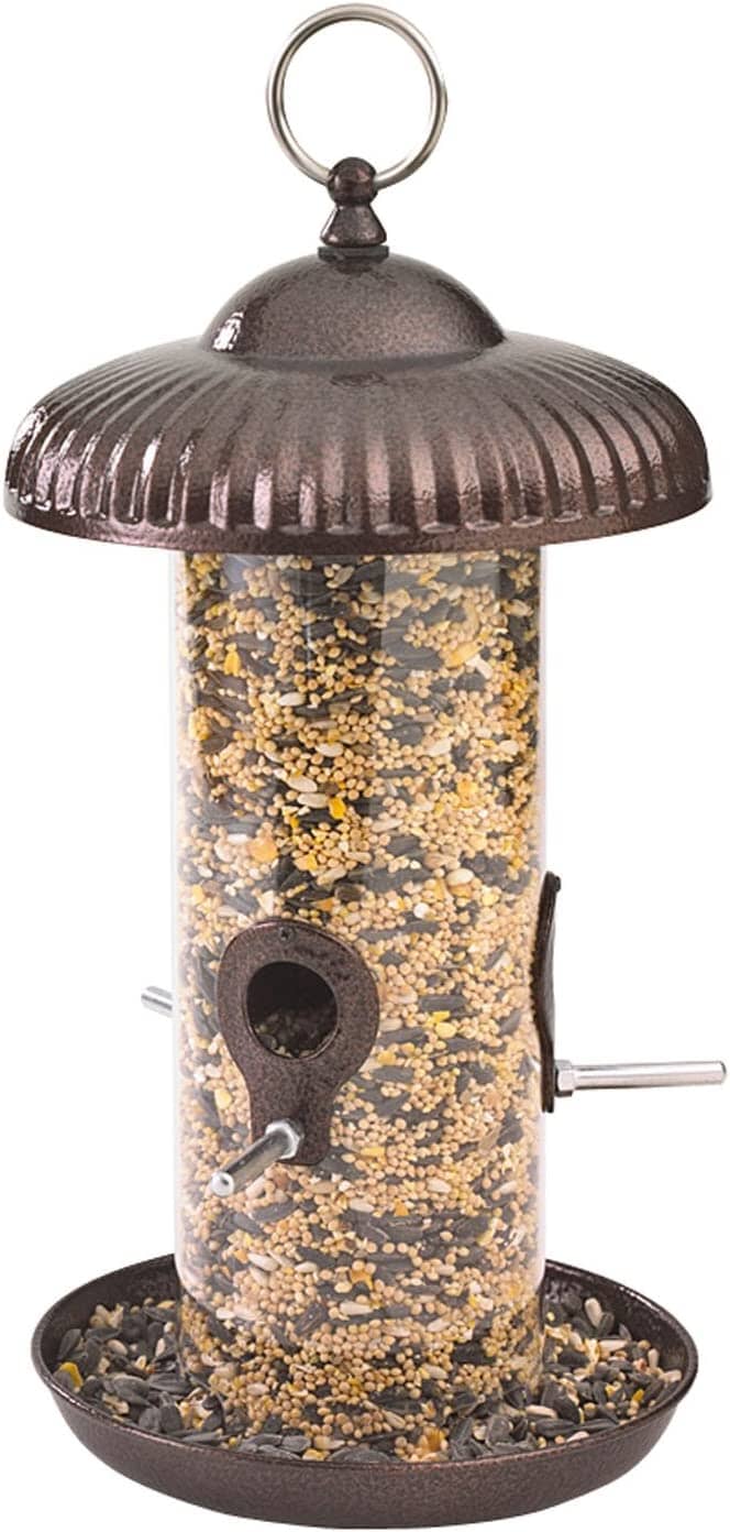 More Birds Prairie Sunflower Tube Feeder Wild Bird Feeder - Copper - 1.7 Lbs Cap  