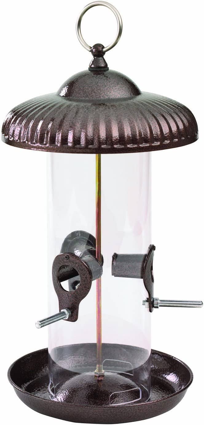 More Birds Prairie Sunflower Tube Feeder Wild Bird Feeder - Copper - 1.7 Lbs Cap  