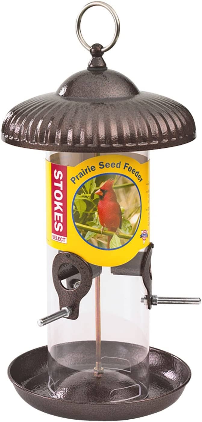 More Birds Prairie Sunflower Tube Feeder Wild Bird Feeder - Copper - 1.7 Lbs Cap  