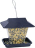 More Birds Ranch Sunflower Plastic Hopper Wild Bird Feeder - Navy - 1.7 Lbs Cap  