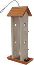 More Birds Tower Sunflower Wooden Hopper Wild Bird Feeder - White - 3 Lbs Cap  