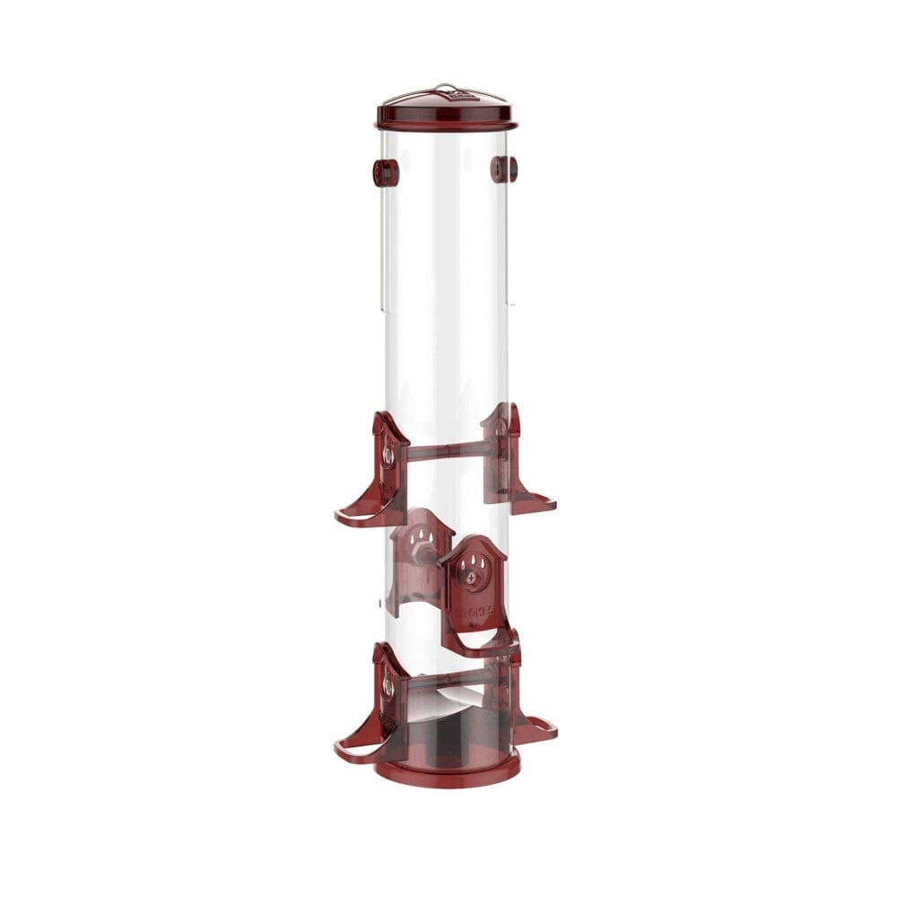 More Birds Tube Finch Seed Tubed Wild Bird Feeder - Maroon - 2.8 Lbs Cap  