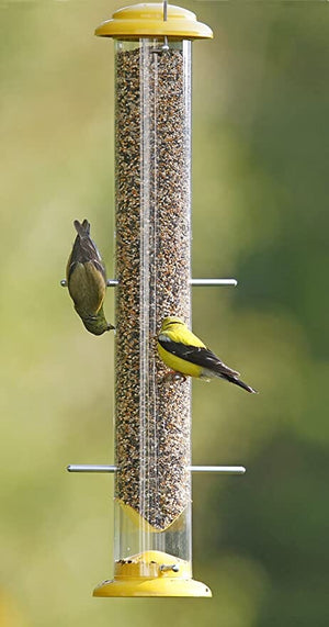More Birds Tube Topsy Tails Finch Tubed Wild Bird Feeder - Yellow - 1.5 Lbs Cap