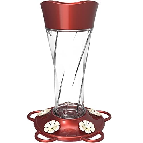 More Birds Twist Glass Hummingbird Feeder - Red - 11 Oz Cap - 4 Pack  