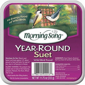 Morning Song Year-Round Suet Cakes Wild Bird Food - 11.75 Oz - 12 Pack