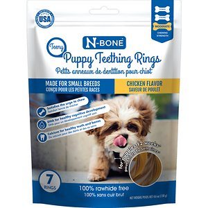 N-Bone Puppy Teething Ring Chewy Dog Treats Chicken Teeny - 7 Piece