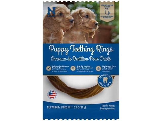 N-Bone Puppy Teething Ring Chewy Dog Treats Peanut Butter - Single  