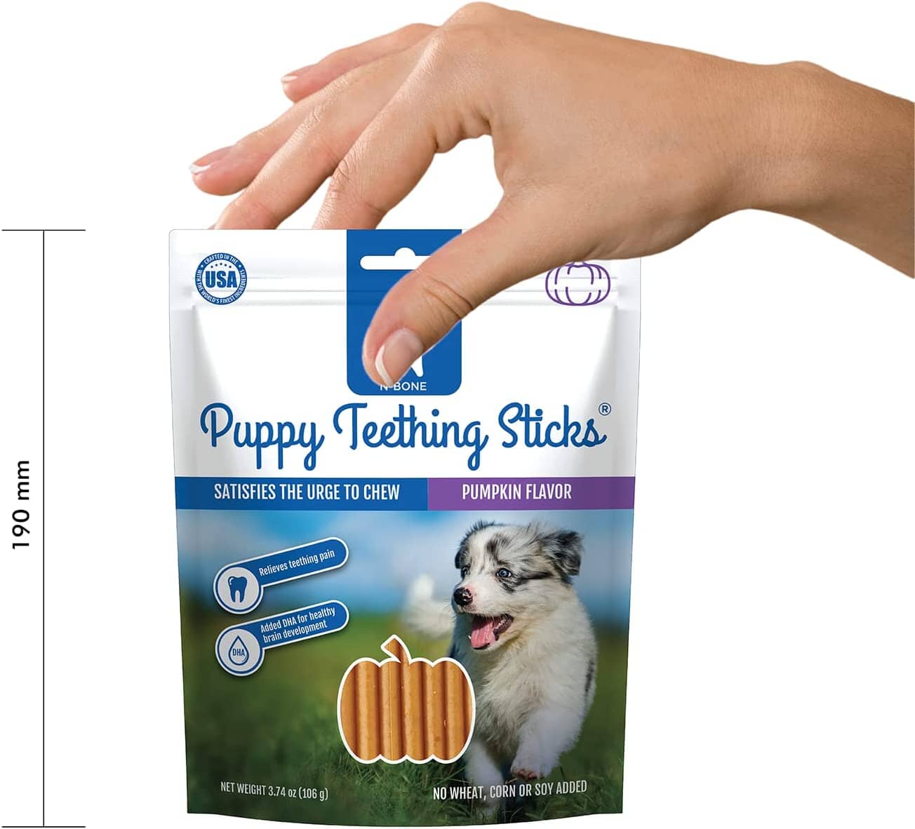 N-Bone Puppy Teething Sticks Pumpkin Dog Chews - 17 Count  