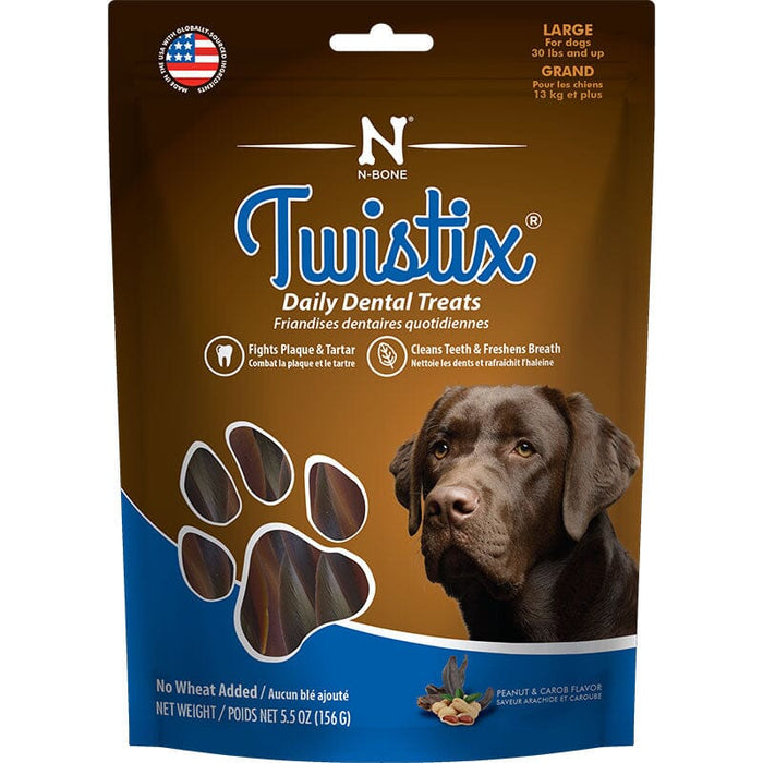 N-Bone Twistix Dog Peanut Butter - Large - 5.5 Oz