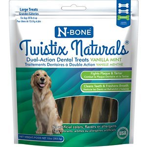 N-Bone TWISTIX Vanilla Mint Dental Dog Treat - Large - 10 Oz  