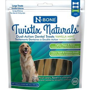 N-Bone TWISTIX Vanilla Mint Dental Dog Treat - Large - 10 Oz