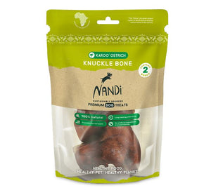 Nandi Karoo Ostrich Knuckle Bone - 2 Piece Natural Dog Treats