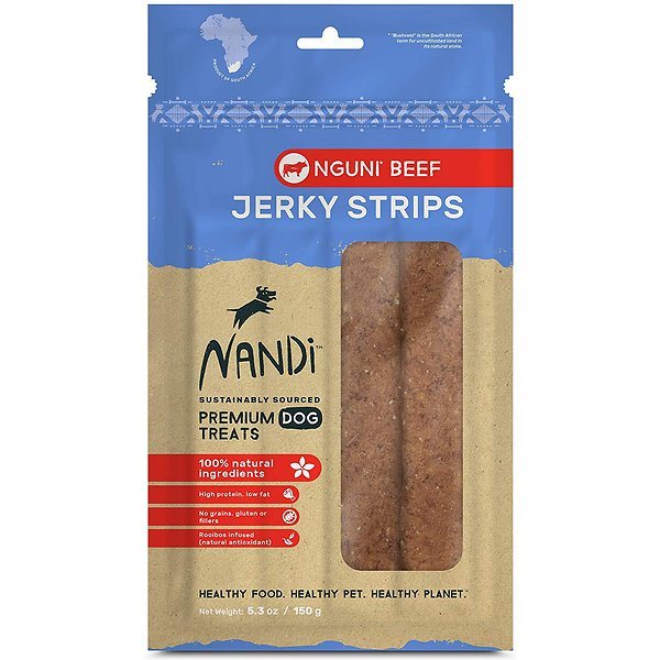 Nandi Nguni Beef Jerky Strips Dog Jerky Treats - 5.3 oz