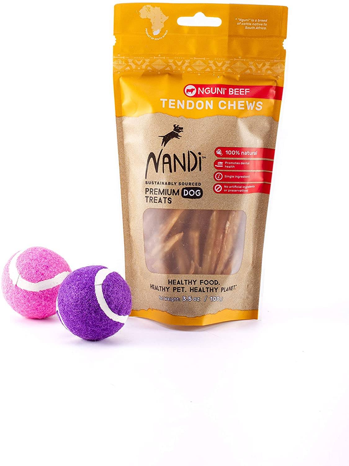 Nandi Nguni Beef Tendon Chews Natural Dog Treats - 3.5 oz  