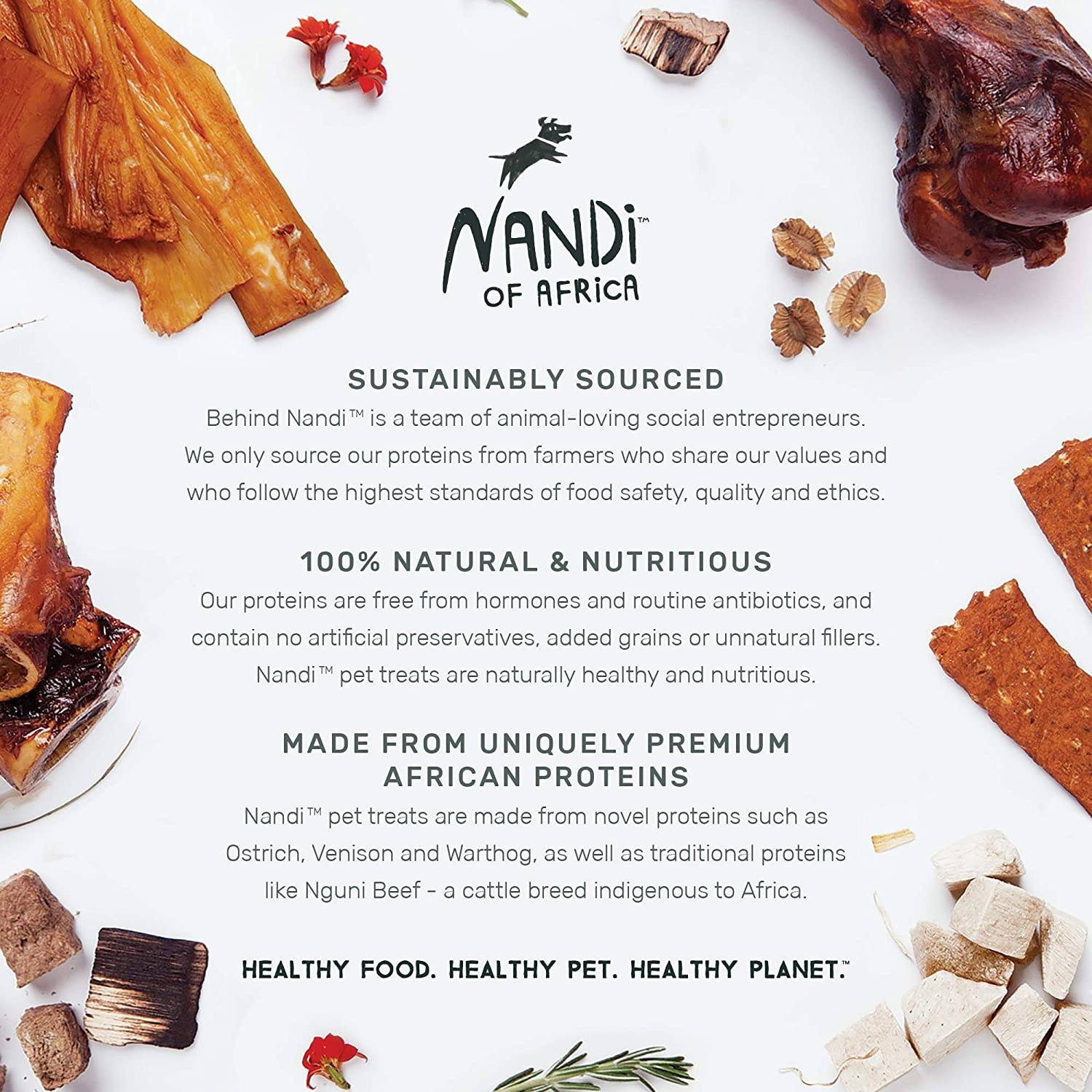 Nandi Nguni Beef Tendon Chews Natural Dog Treats - 3.5 oz  