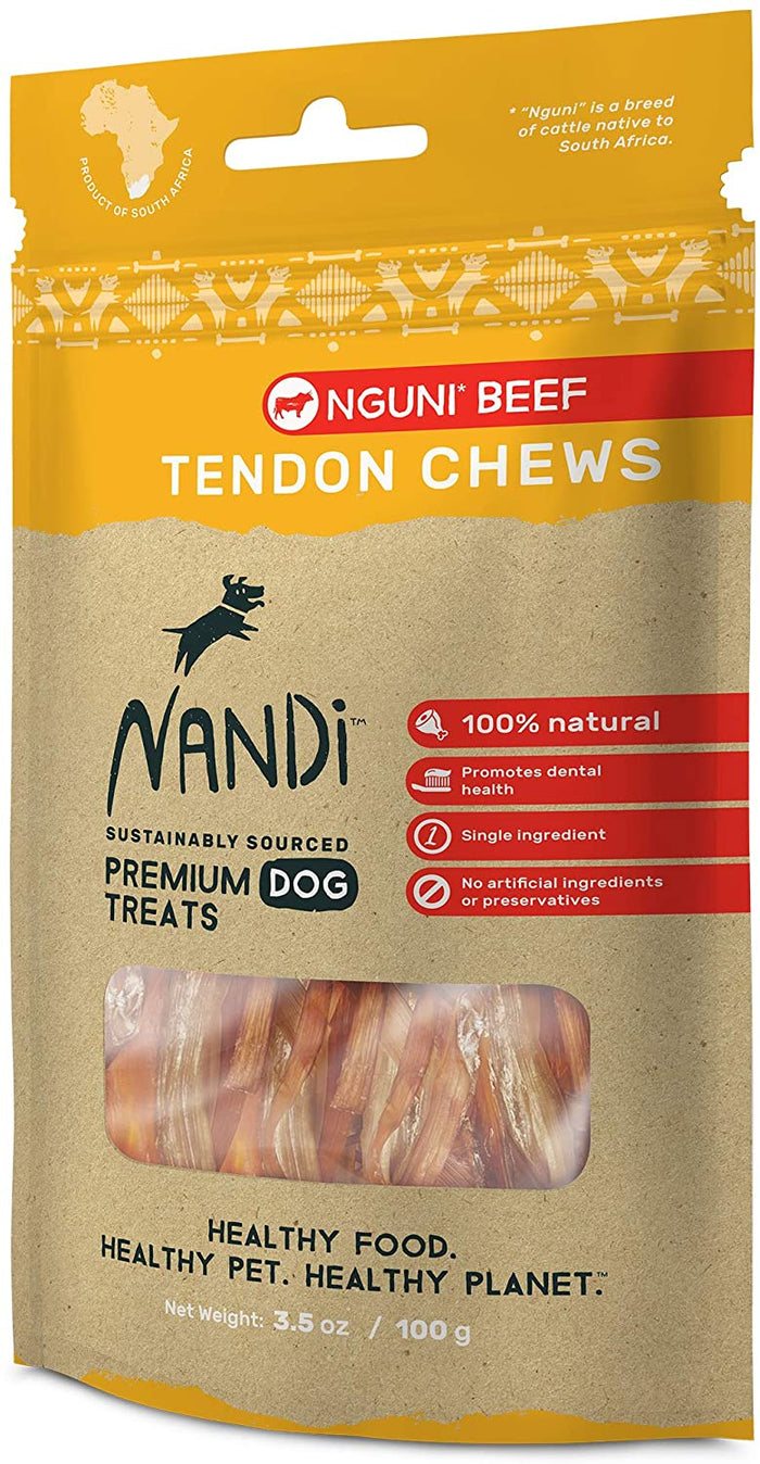 Nandi Nguni Beef Tendon Chews Natural Dog Treats - 3.5 oz