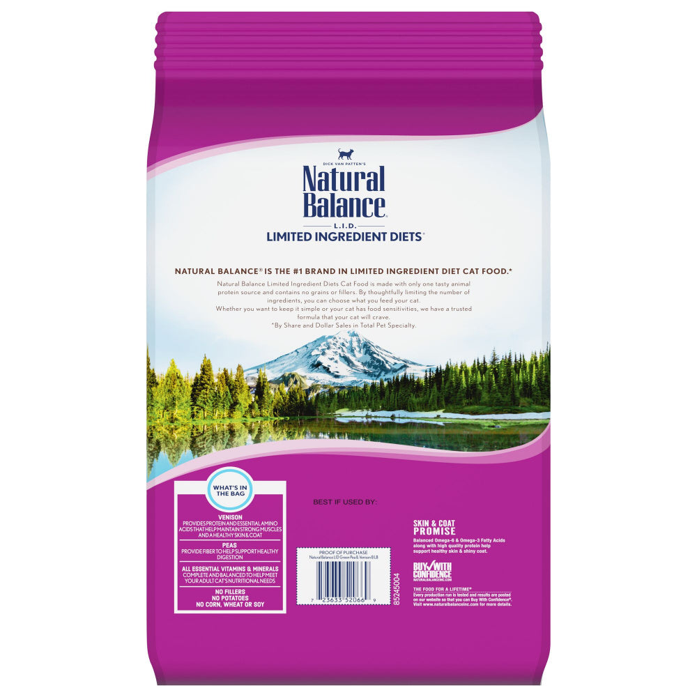 Natural Balance L.I.D. Limited Ingredient Diet Adult Grain Free Green Pea & Venison Adult Dry Cat Food  