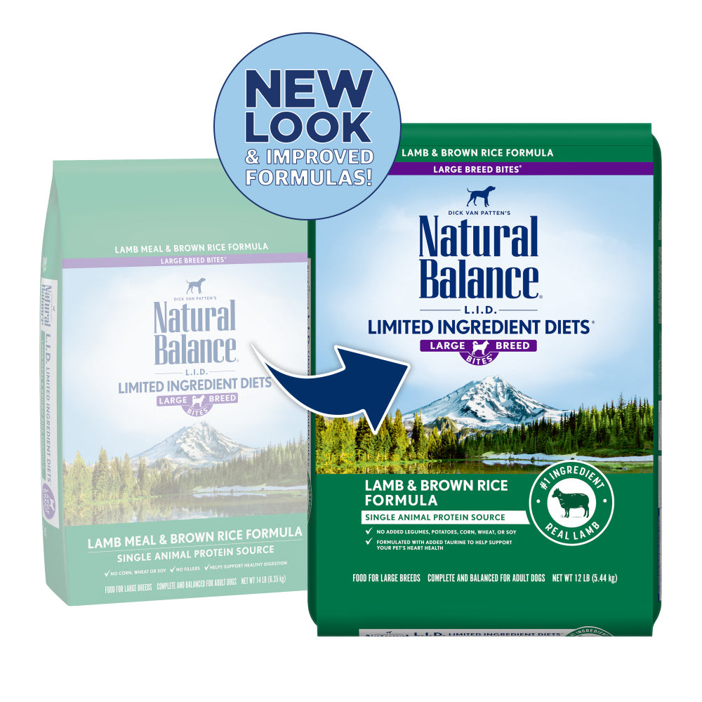 Natural Balance L.I.D. Limited Ingredient Diet Lamb & Brown Rice Large Breed Bites Dry Dog Food  