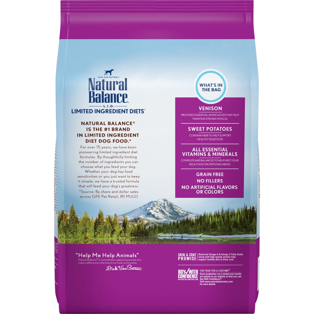 Natural Balance L.I.D. Limited Ingredient Diets Adult Maintenance Sweet Potato & Venison Dry Dog Food  