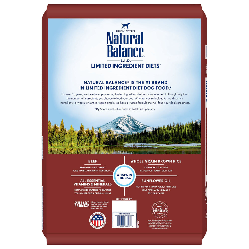 Natural Balance L.I.D. Limited Ingredient Diets Beef & Brown Rice Formula Dry Dog Food  