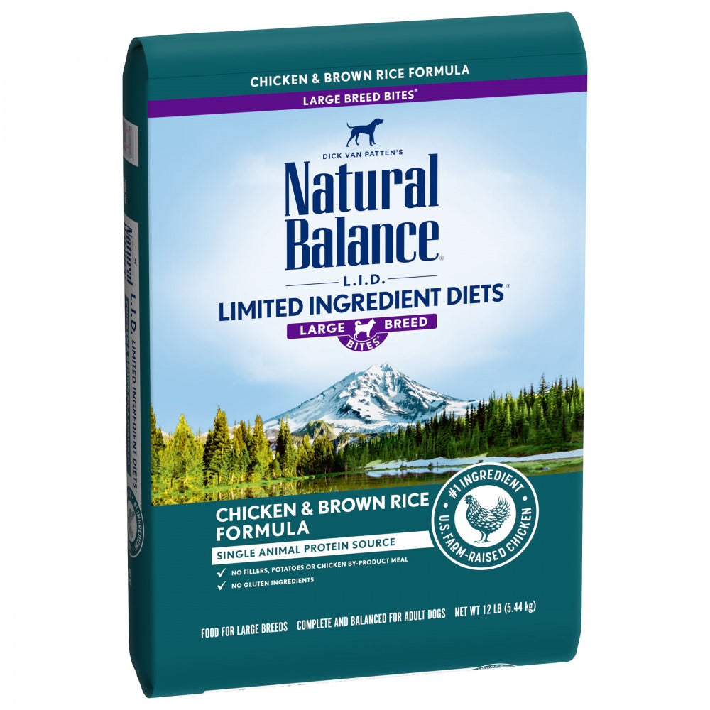 Natural Balance L.I.D. Limited Ingredient Diets Chicken & Brown Rice Large Breed Bites Dry Dog Food  