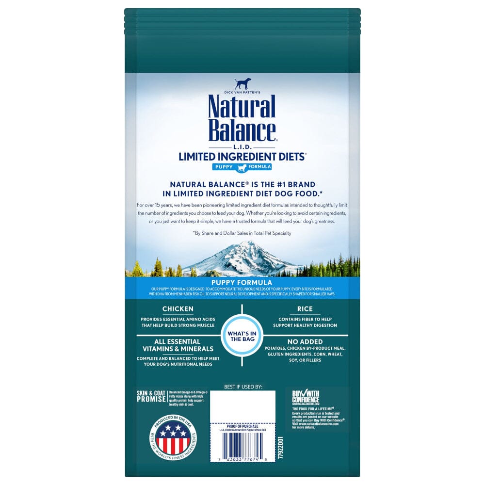 Natural Balance L.I.D. Limited Ingredient Diets Chicken & Brown Rice Puppy Formula Dry Dog Food  