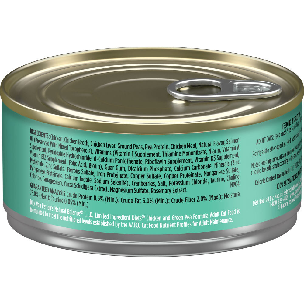 Natural Balance L.I.D. Limited Ingredient Diets Chicken & Green Pea Canned Cat Food  