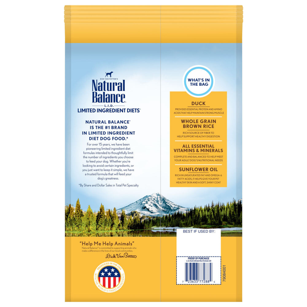 Natural Balance L.I.D. Limited Ingredient Diets Duck & Brown Rice Formula Dry Dog Food  
