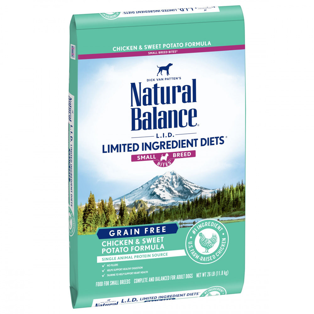 Natural Balance L.I.D. Limited Ingredient Diets Grain Free Adult Sweet Potato & Chicken Small Breed Bites Dry Dog Food  