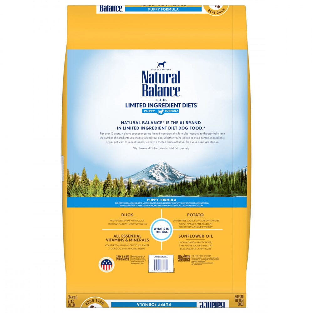 Natural Balance L.I.D. Limited Ingredient Diets Grain Free Potato and Duck Puppy Formula Dry Dog Food  