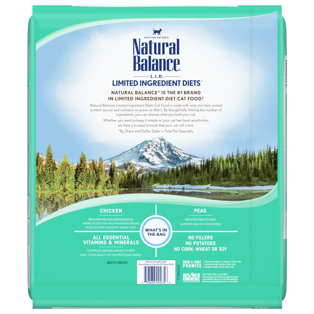 Natural Balance L.I.D. Limited Ingredient Diets Green Pea & Chicken Dry Cat Food  