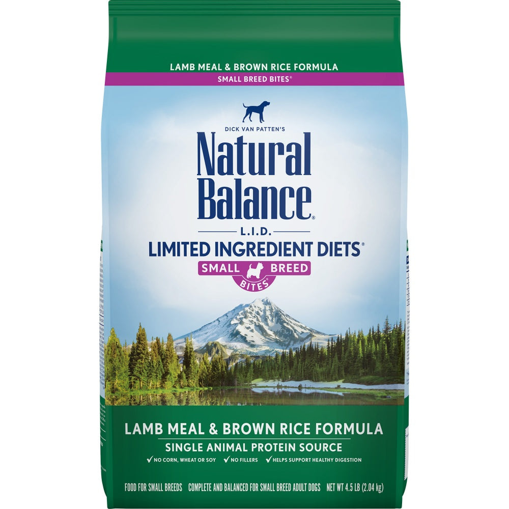 Natural Balance L.I.D. Limited Ingredient Diets Lamb & Brown Rice Formula Small Breed Bites Dry Dog Food  