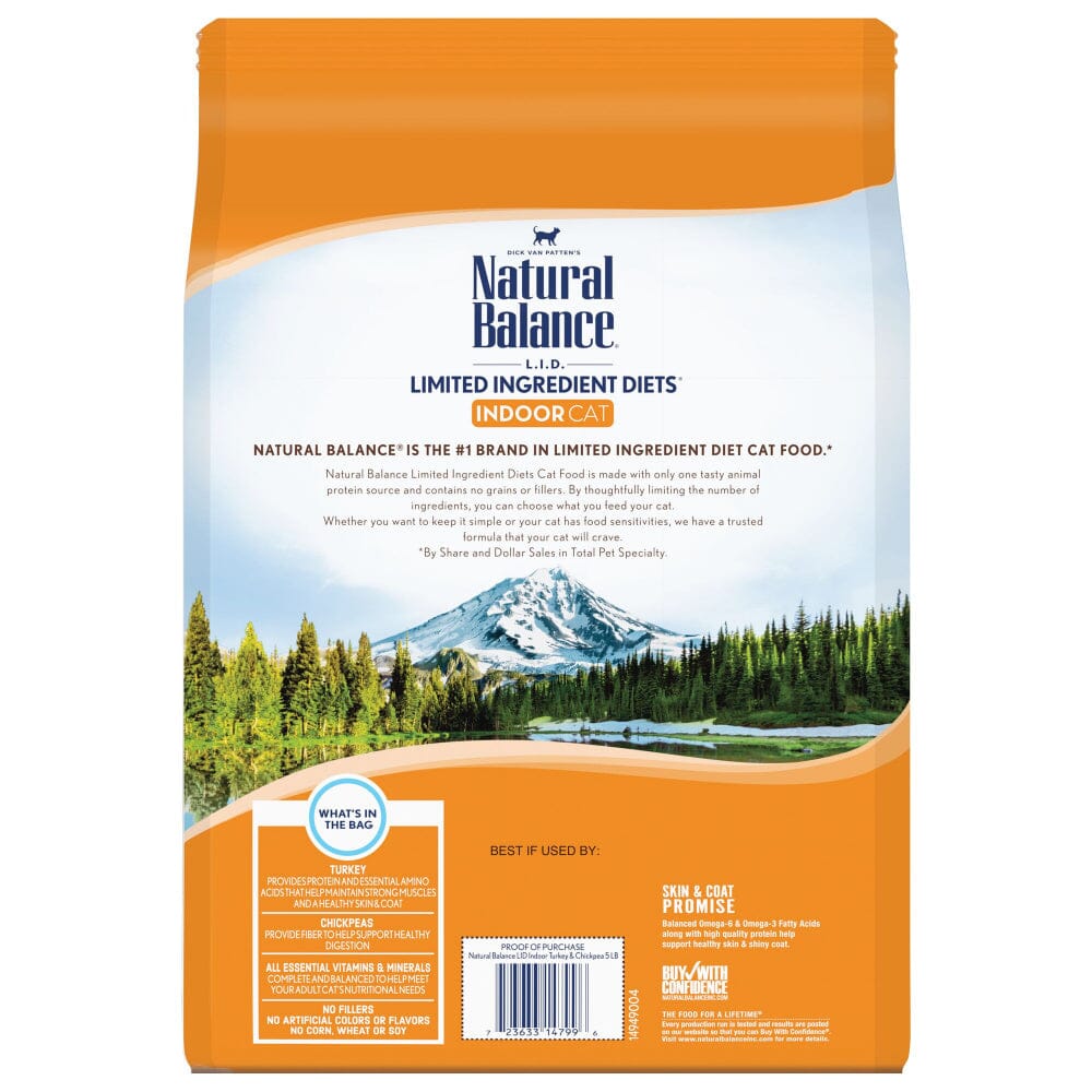 Natural Balance Limited Ingredient Diets Turkey & Chickpea Indoor Dry Cat Food  