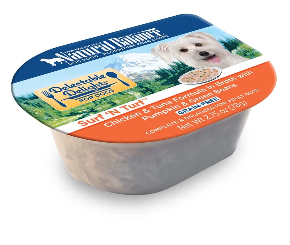 Natural Balance Pet Foods Delectable Delights Grain Free Wet Dog Food Surf 'N Turf in Broth - 2.75 Oz - Case of 24  