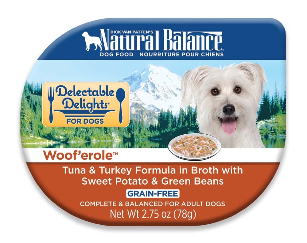 Natural Balance Pet Foods Delectable Delights Grain Free Wet Dog Food Woof'erole in Broth - 2.75 Oz - Case of 24  