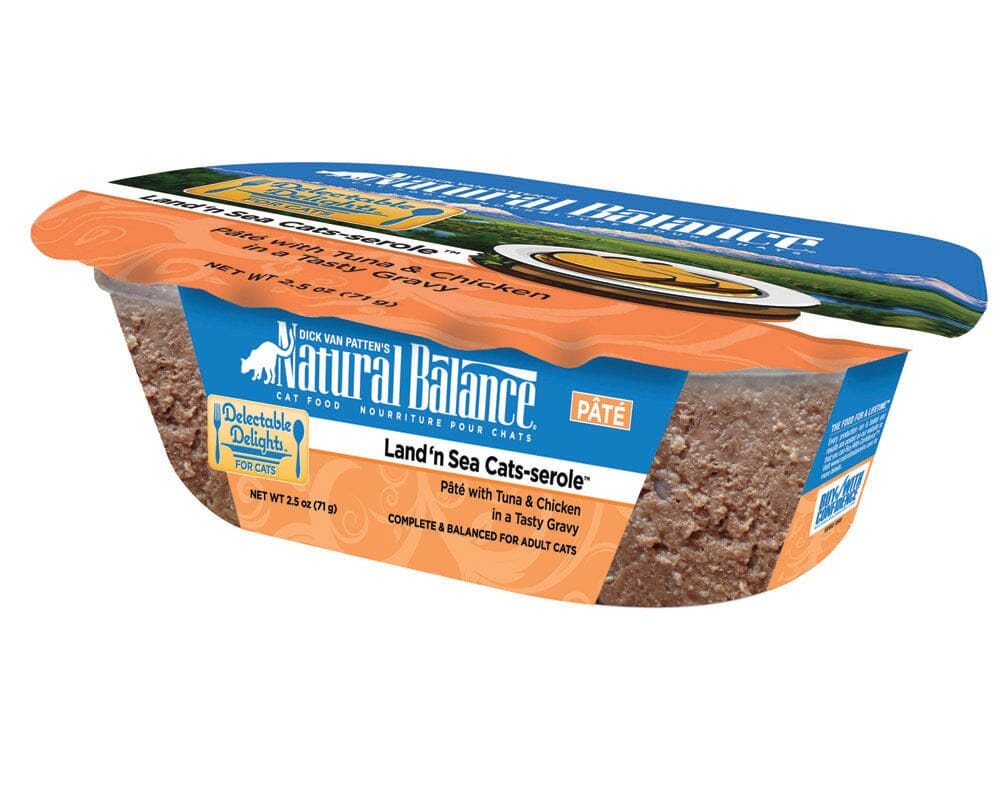 Natural Balance Pet Foods Delectable Delights Wet Cat Food Land 'n Sea Cat-serole Pate - 2.5 Oz - Case of 12  