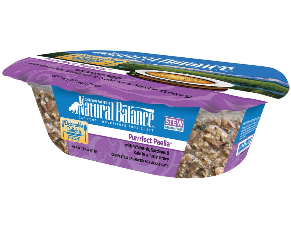 Natural Balance Pet Foods Delectable Delights Wet Cat Food Purrrfect Paella Stew - 2.5 Oz - Case of 12  