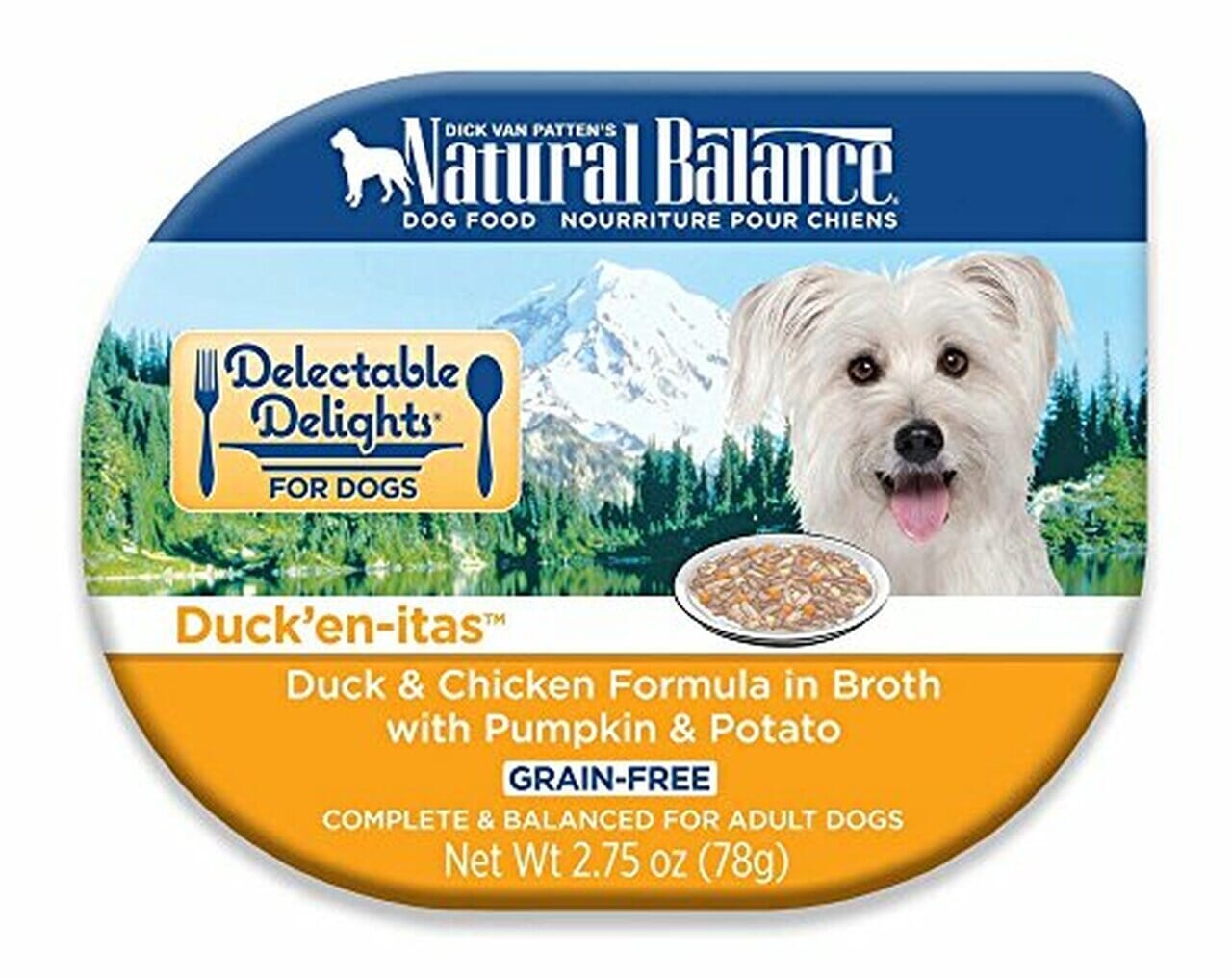Natural Balance Pet Foods Delectable Delights Wet Dog Food Duck'en-itas in Broth - 2.75 Oz - Case of 24  