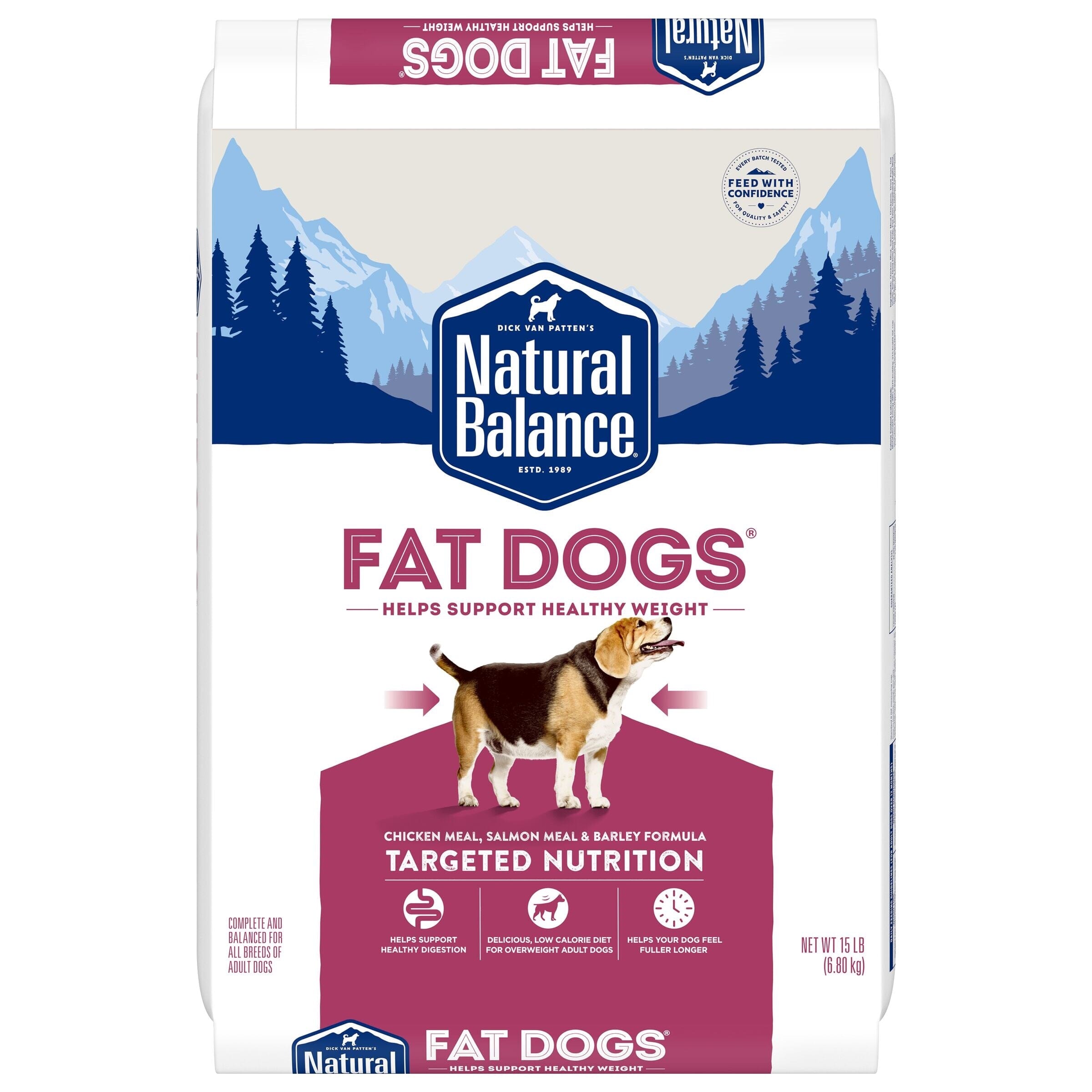 Natural Balance Pet Foods Fat Dogs Low Calorie Dry Dog Food - Chicken & Salmon - 15 lb  