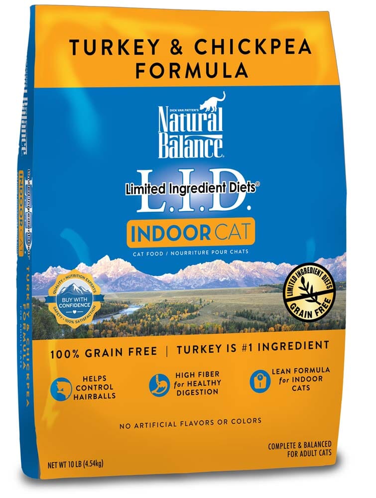 Natural Balance Pet Foods Limited Ingredient Diet Indoor Dry Cat Food - Turkey & Chickpea - 10 lb  