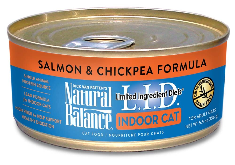 Natural Balance Pet Foods Limited Ingredient Diet Indoor Wet Cat Food Salmon & Chickpea - 5.5 Oz - Case of 24  