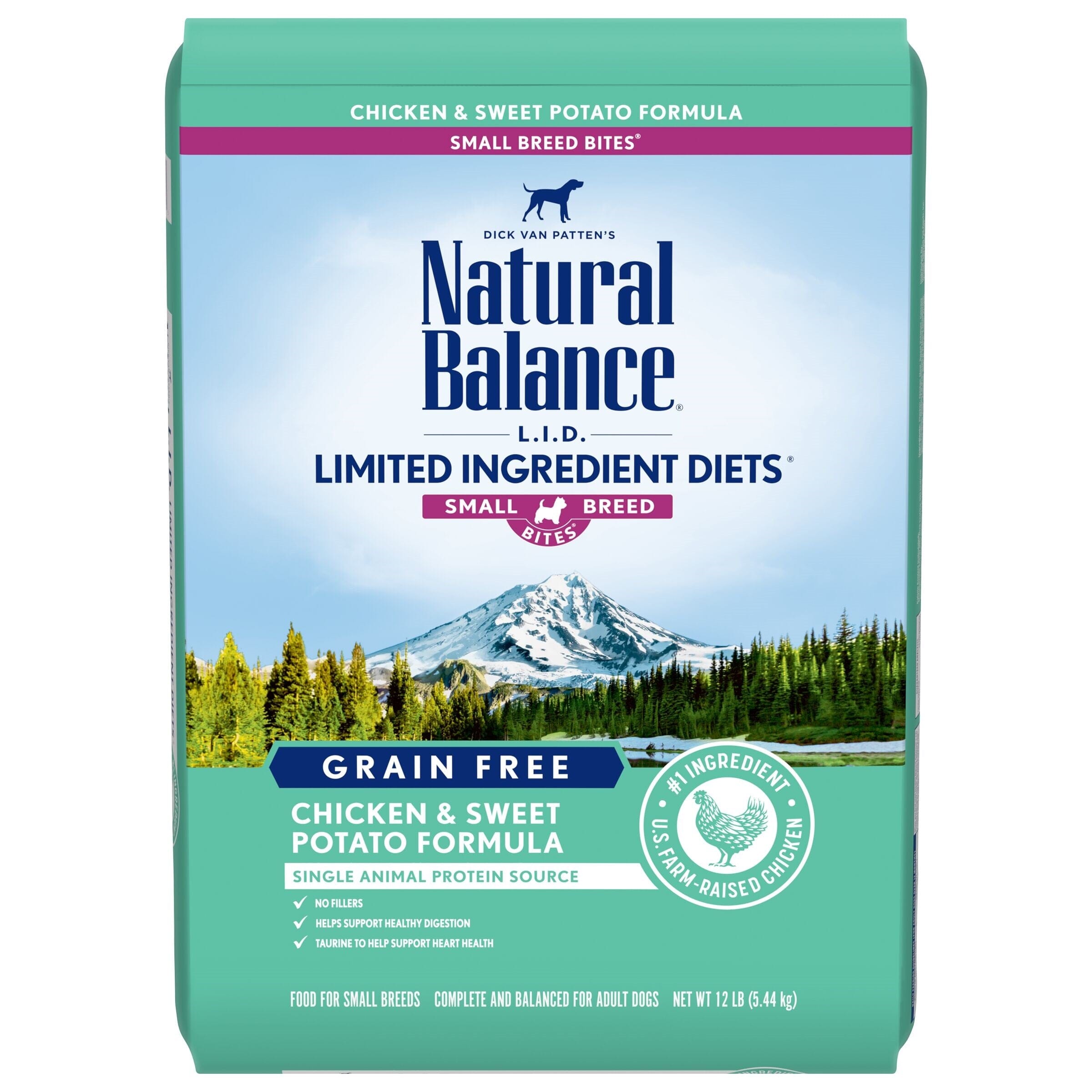 Natural Balance Pet Foods Limited Ingredient Diet Small Breed Bites Dry Dog Food - Chicken & Sweet Potato - 12 lb  