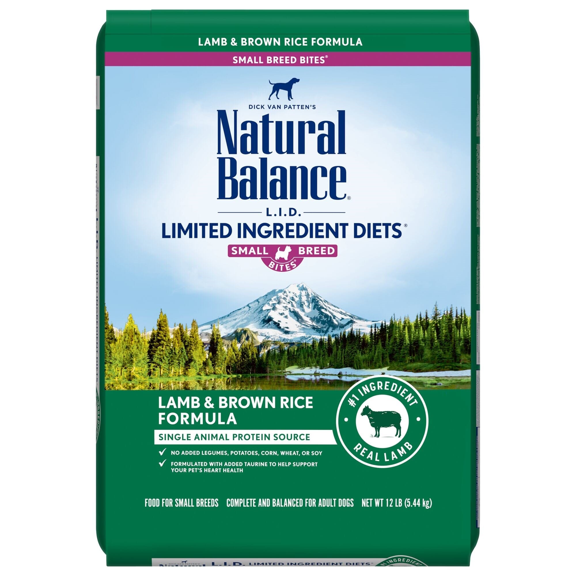 Natural Balance Pet Foods Limited Ingredient Diet Small Breed Bites Dry Dog Food - Lamb & Brown Rice - 12 lb  