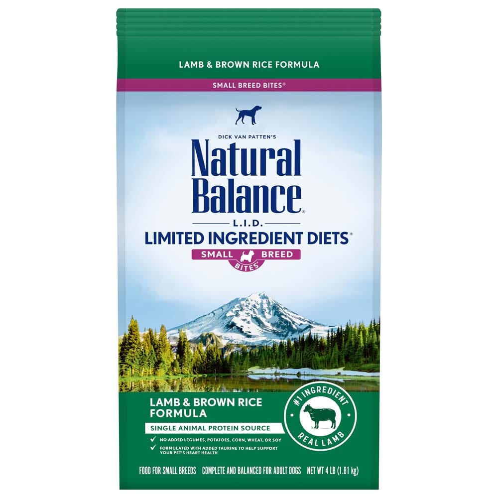 Natural Balance Pet Foods Limited Ingredient Diet Small Breed Bites Dry Dog Food - Lamb & Brown Rice - 4 lb  