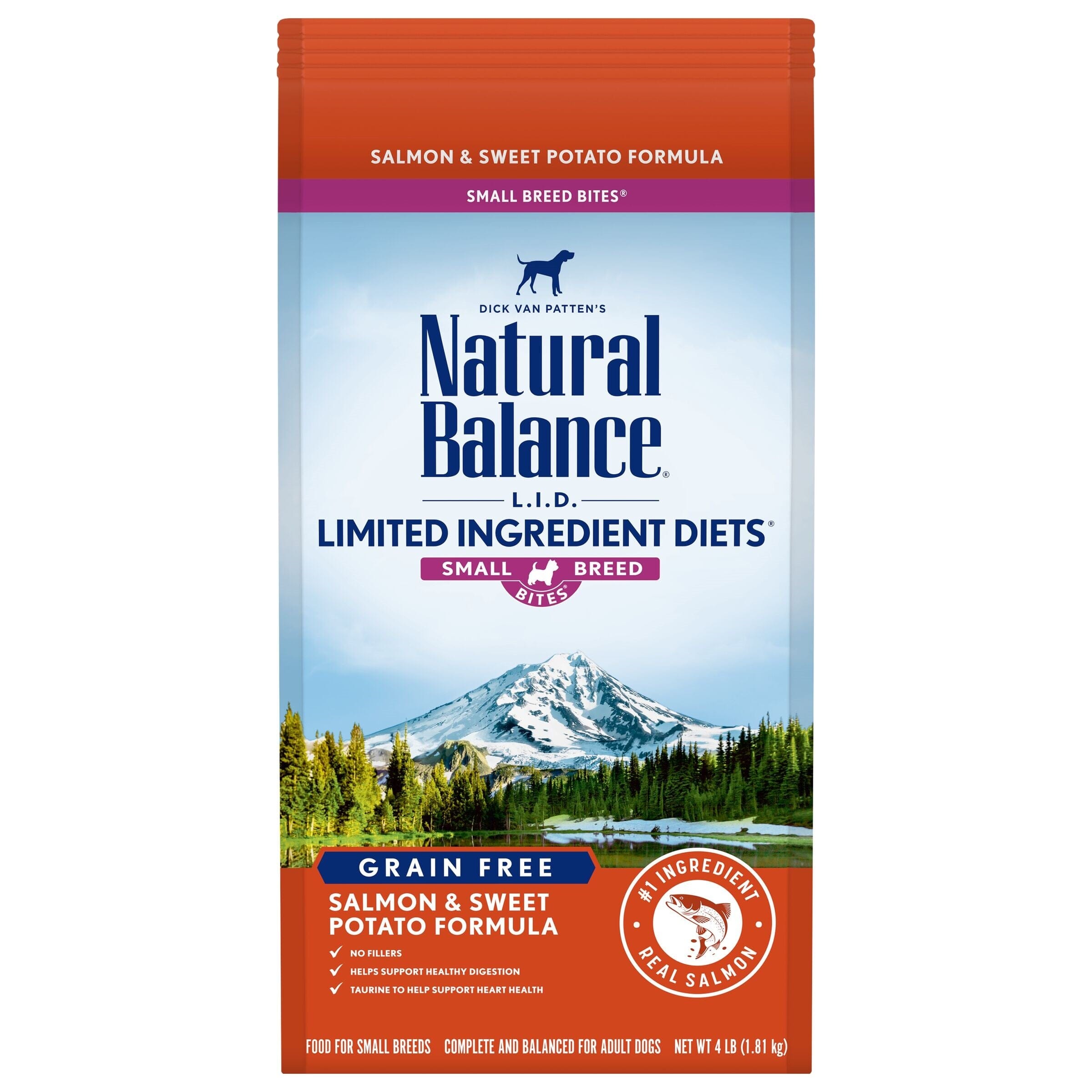 Natural Balance Pet Foods Limited Ingredient Diet Small Breed Bites Dry Dog Food - Salmon & Sweet Potato - 4 lb  