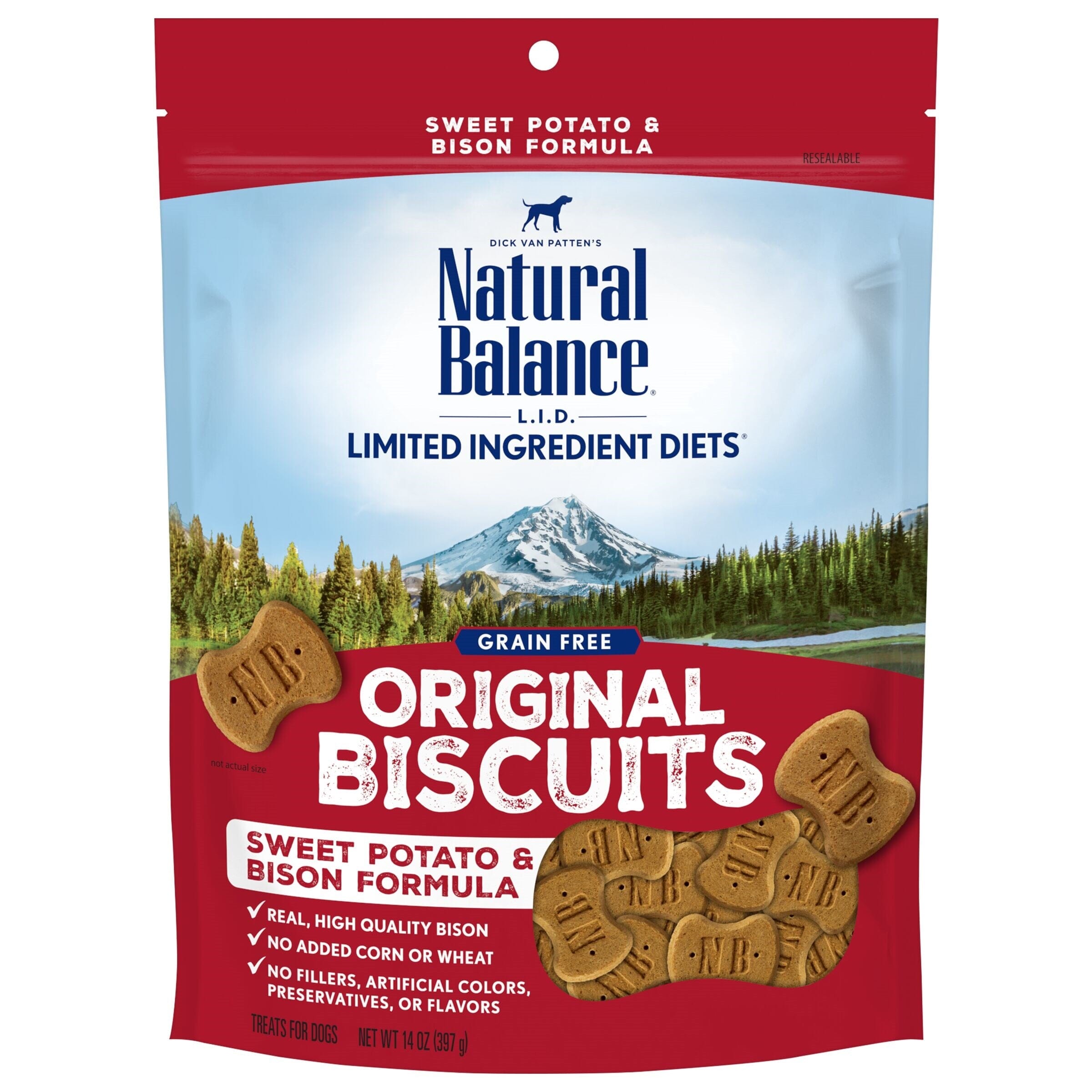 Natural Balance Pet Foods Limited Ingredient Treats Original Biscuits Dog Treats - Bison & Sweet Potato - 14 Oz  