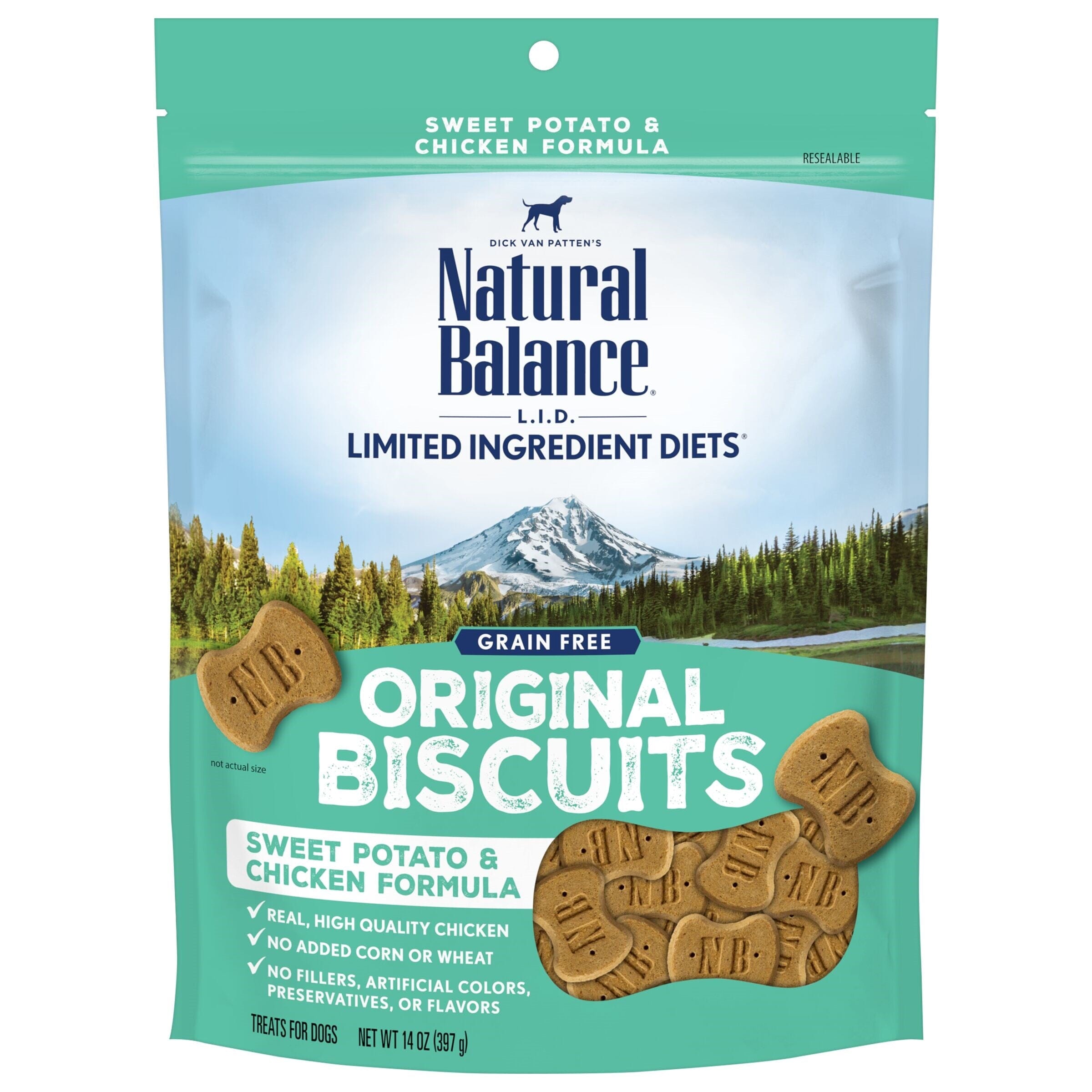 Natural Balance Pet Foods Limited Ingredient Treats Original Biscuits Dog Treats - Chicken & Sweet Potato - 14 Oz  