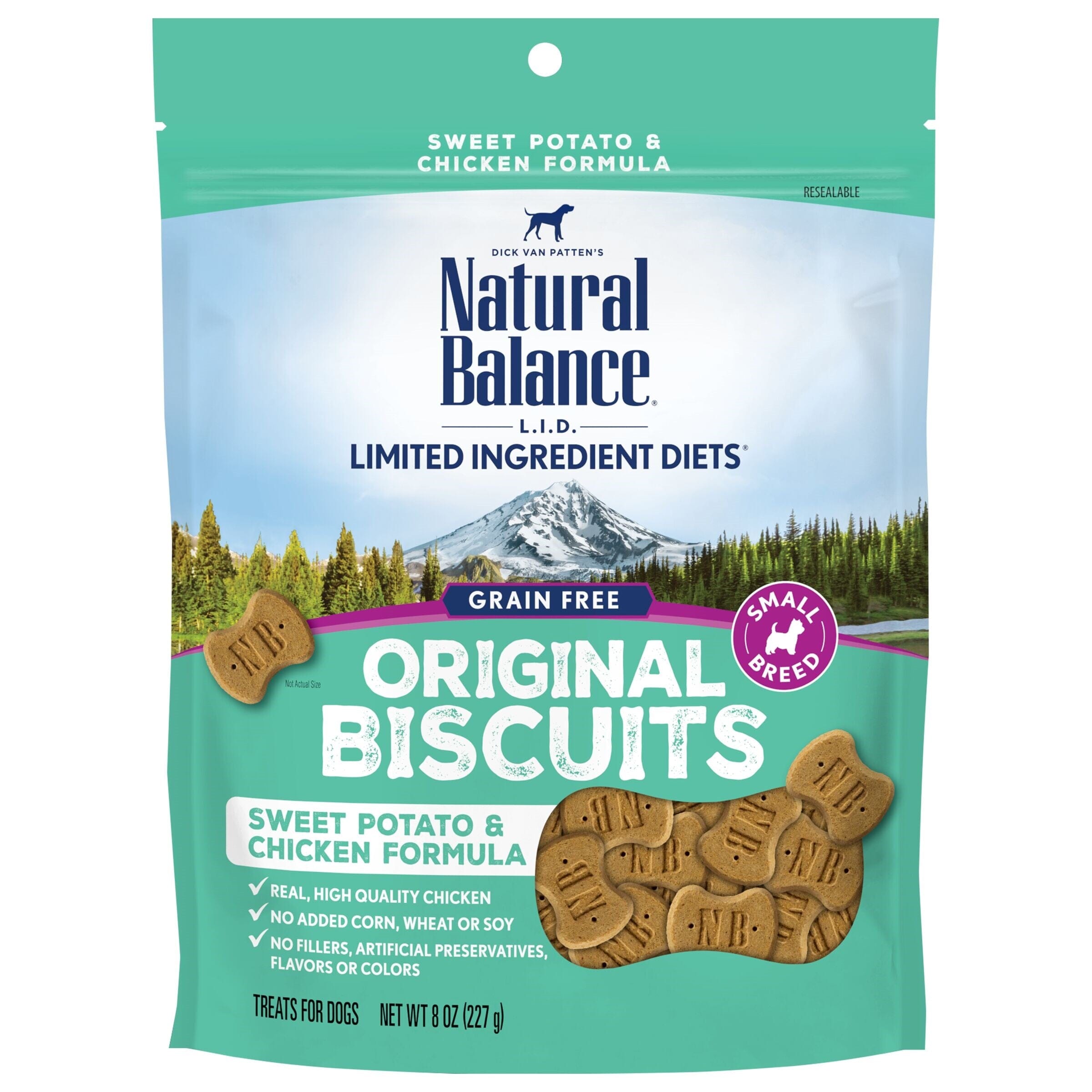 Natural Balance Pet Foods Limited Ingredient Treats Original Biscuits Small Breed Dog Treats - Chicken & Sweet Potato - 8 Oz  