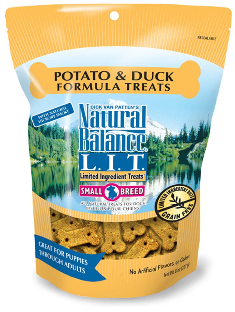 Natural Balance Pet Foods Limited Ingredient Treats Original Biscuits Small Breed Dog Treats - Duck & Potato - 8 Oz  