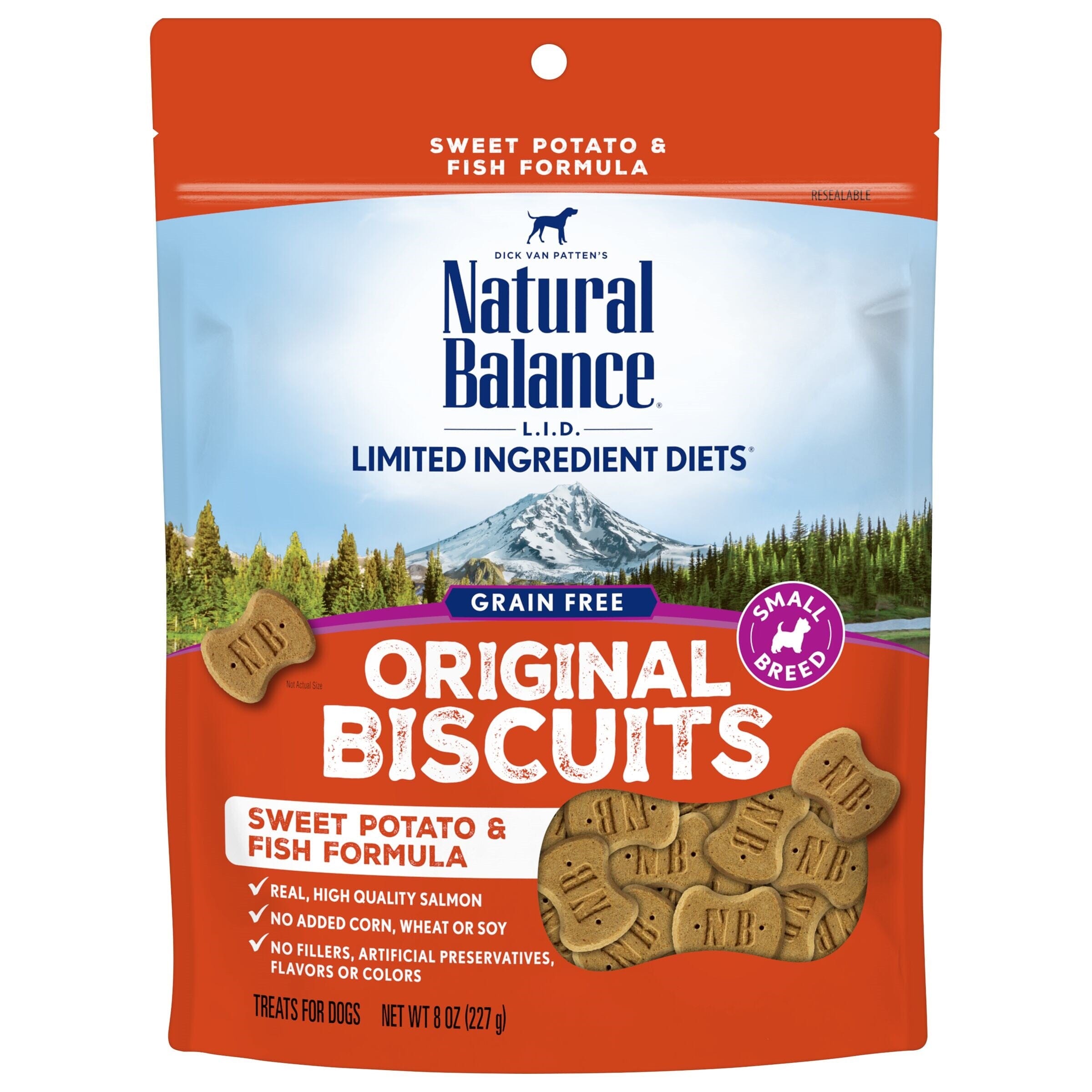 Natural Balance Pet Foods Limited Ingredient Treats Original Biscuits Small Breed Dog Treats - Fish & Sweet Potato - 8 Oz  